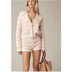 J. Crew Pink and White Knit Set